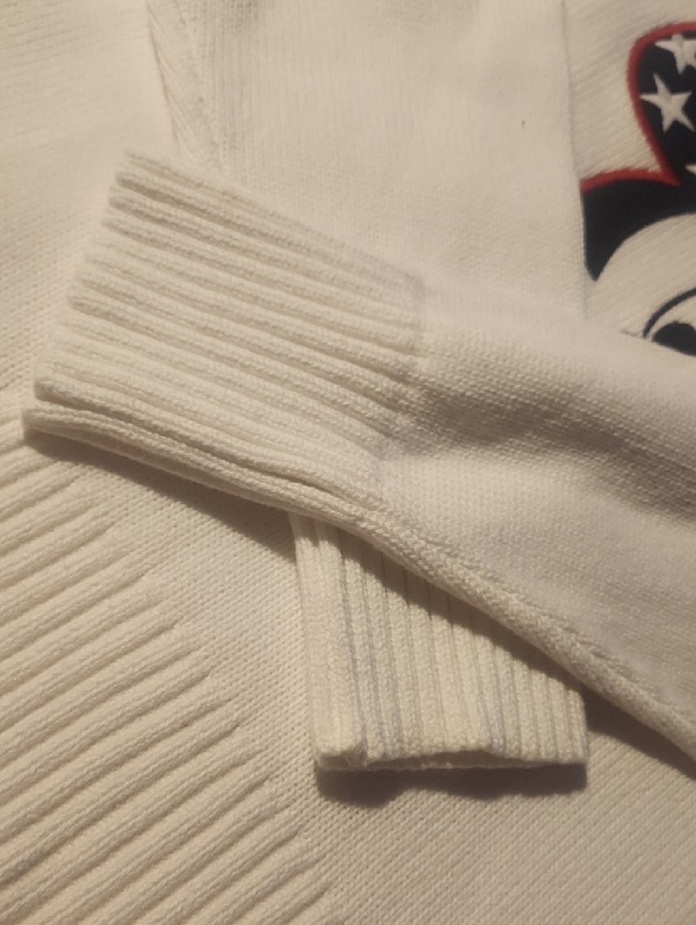 Disney White Crewneck Sweater with Patriotic Mickey Appliqué - Picture 4 of 7